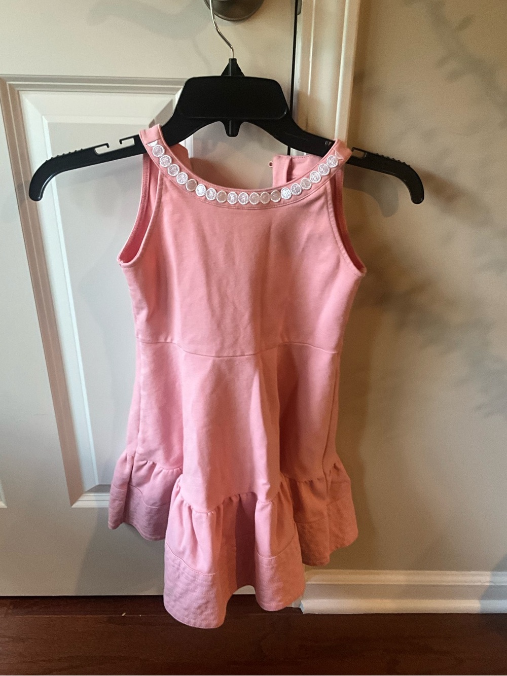 Janie And Jack Girls Pink Sleeveless Ruffle Hem Dress Size 6